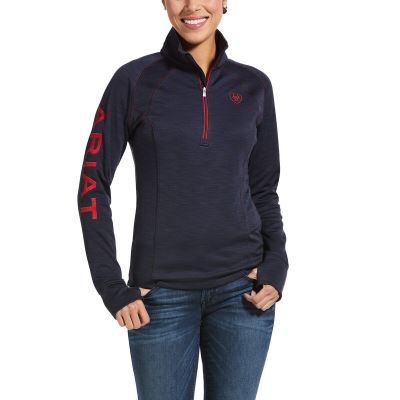 Ariat Western: Tek Team 1/2 Zip Sudaderas Mujer - Azul Marino Oscuro (XICSZ3157)